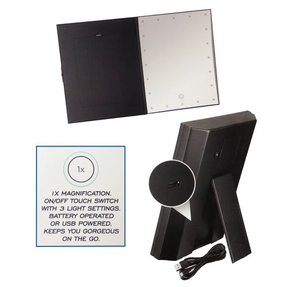 Conair Lighted Vanity Mirror / 5 x 7 Picture Frame, LED, 3 Settings - NEW! - Picture 4 of 9